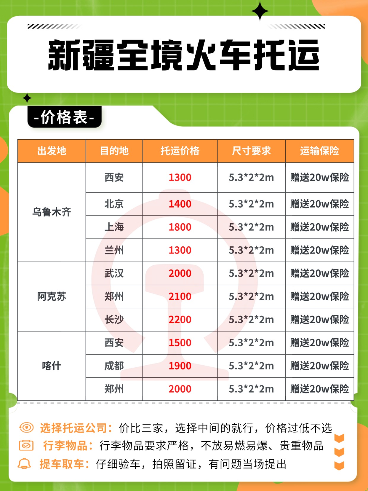 中车物流新疆全境火车托运实操攻略，玩转长线出疆返程