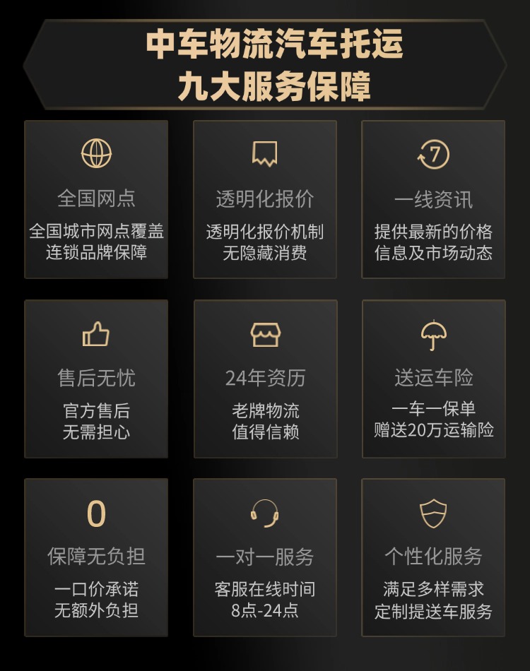 中车物流汽车托运服务九大保障！让您的爱车安心启程！