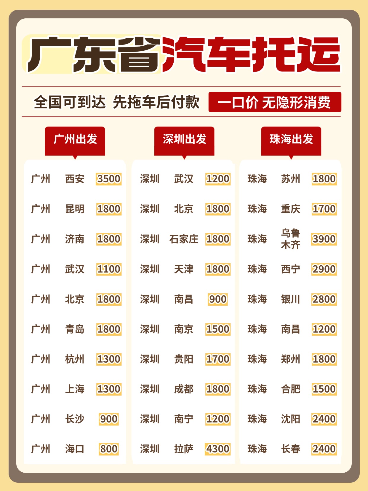 广东省汽车托运 广东省汽车托运