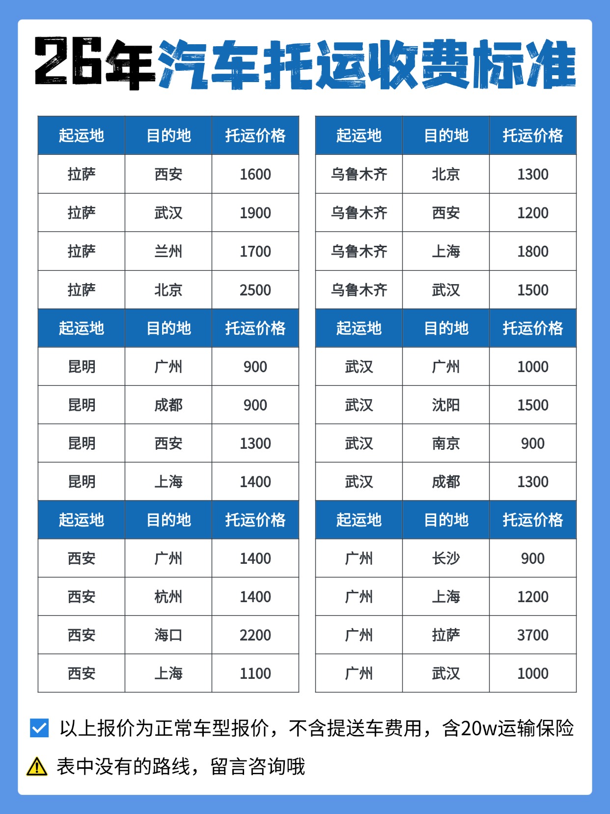 0720-26年汽车托运收费